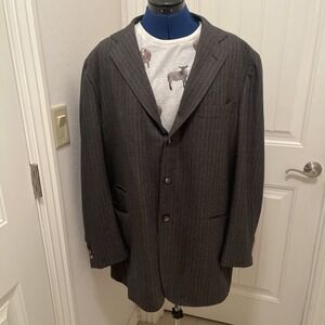 Luciano Barbera Hand Made In Italy 100% Wool 3 Button Sports Jacket Men's 58 EUC